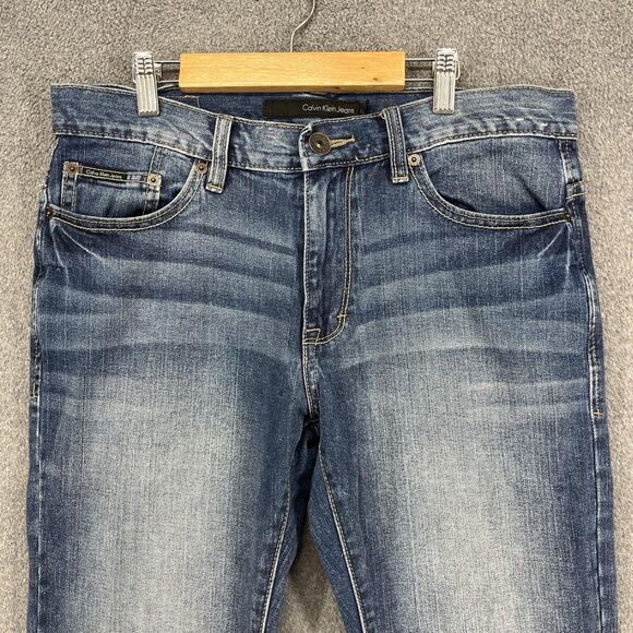 Calvin Klein Jeans Bootcut Jeans Mens 30x30 Denim Medium Wash Faded Mid Rise - Picture 2 of 16